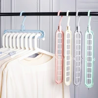 9 hole clothes hanger household storage rotary folding multi functional plastic anti skid multi layer clothes hanger