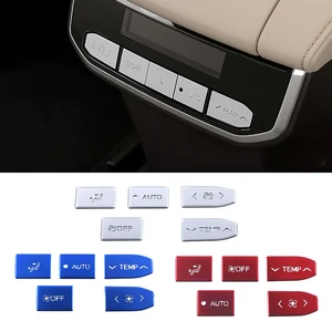 For Toyota Highlander XU70 2022  Rear Seat Air Conditioner AC Switch Button Aluminum Alloy Sticker Interior Styling Cover Trim