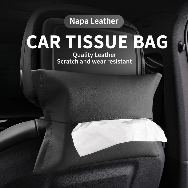 

Napa Leather Car Tissue Boxes Car paper Storage Bag For Mercedes Benz AMG A C E Class W201 W210 W108 W204 W205 W203 W211 W124 W1