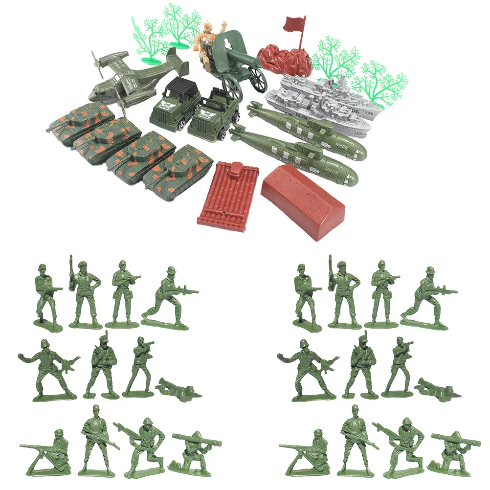 

1 Set of 120PCS 5CM Interesting Soldiers Game Plaything Set Kids Boys Model