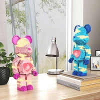 jk net red love violent bear series assemble building block toy model bricks with lighting set antistress toys for kids gift