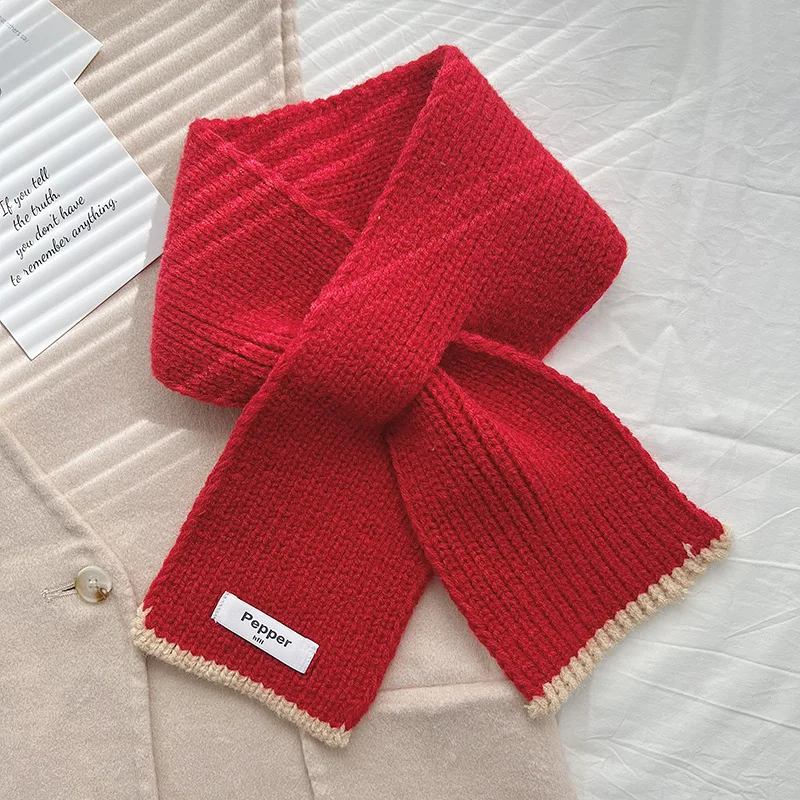 

Women Warm Casual Kintted Winter Scarf Fashion Solid Cashmere Neckerchief Woolen Shawl Pashmina Poncho Blanket Scarves Echarpe