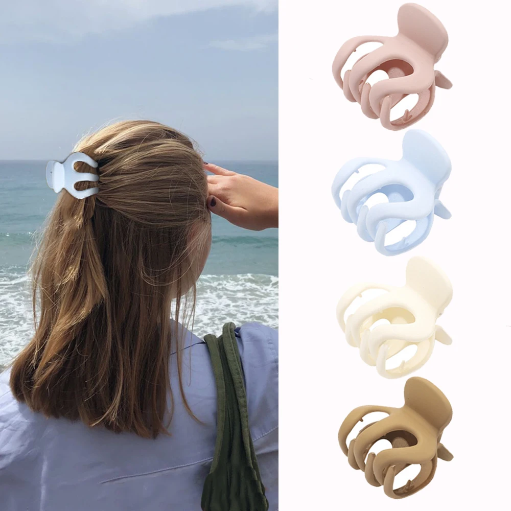 

Women Girls Solid Color Geometric Hair Claw Simple Hair Claw Clip Solid Color Hairpin Large Size Hair Accessories Gift