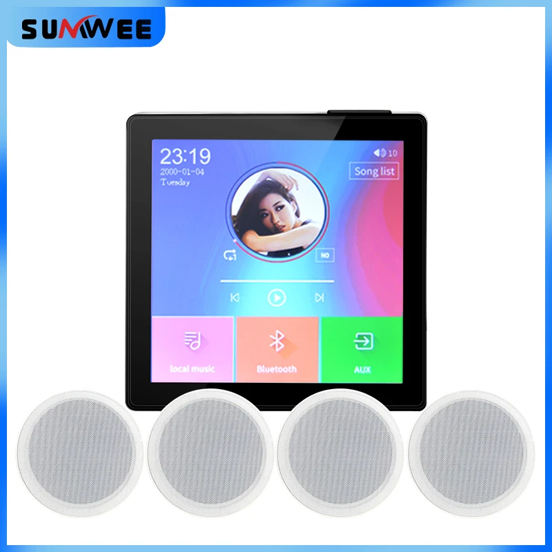 

Smart Home Audio Touch Screen Wall Amplifier Wireless Bluetooth Stereo Home Audio Player Speaker Package-J