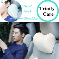 1pcs memory foam car headrest neck pillow for seat chair in auto cushion fabric cover soft head rest travel support