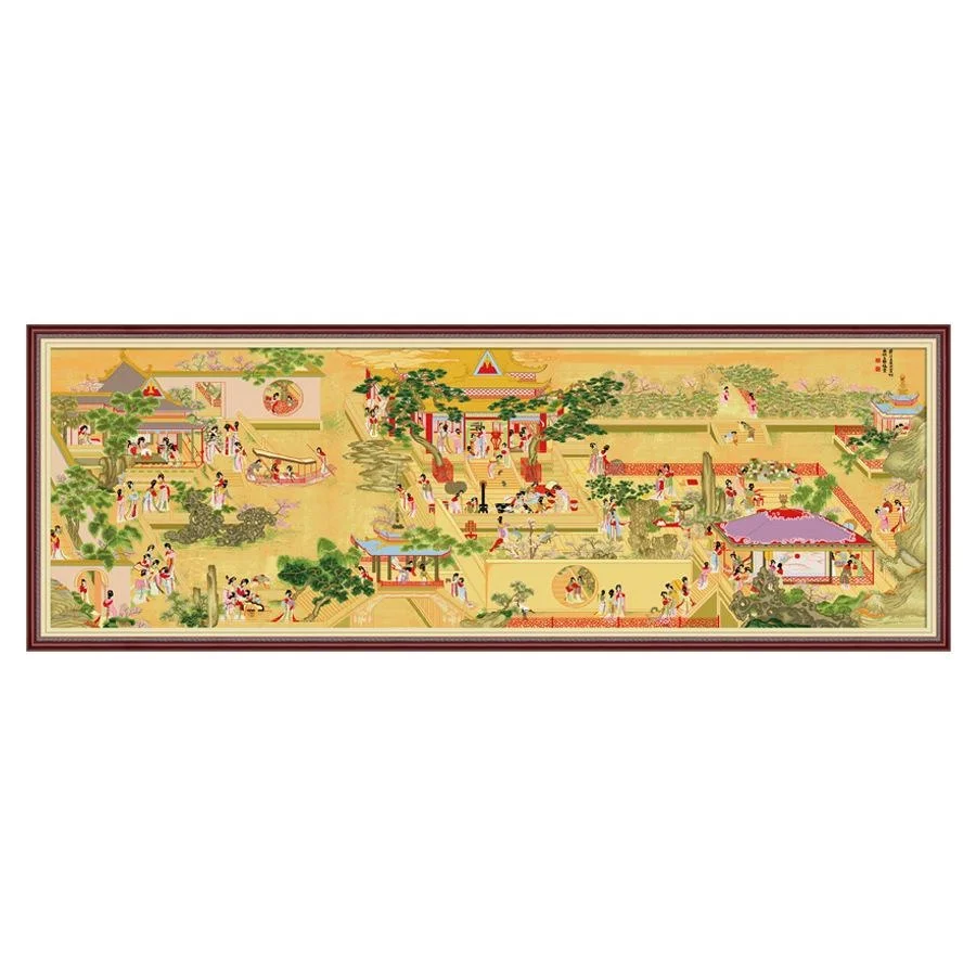 Вышивка крестиком на весну и рассвет, новинка, гостиная, резьба в китайском стиле, искусственная живопись, 300x100 см