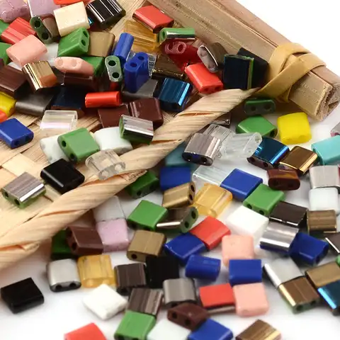 Flat Czech square beads with two holes 20 pcs.5x5x2 mm, beads in bulk for the manufacture of jewelry, bracelets, necklaces, ...