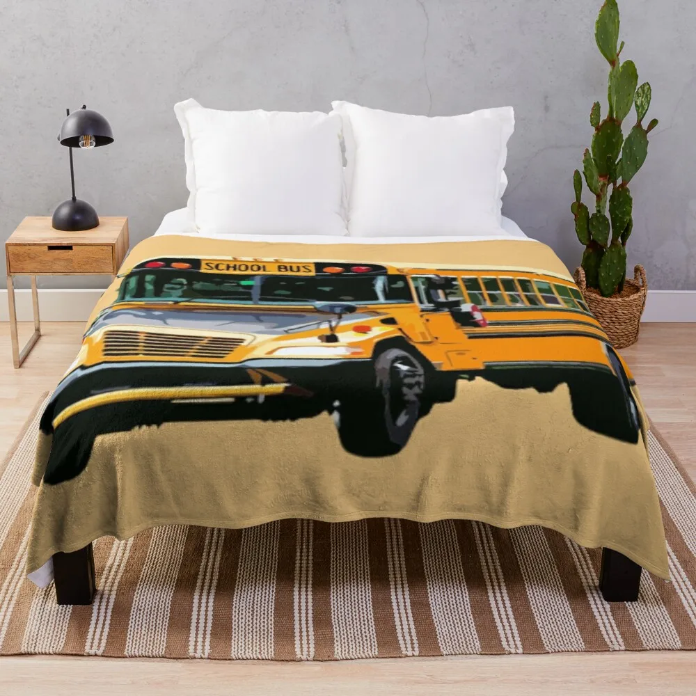

School buses. Throw Blanket Thermal Blankets For Travel Thin Wadding Blanket