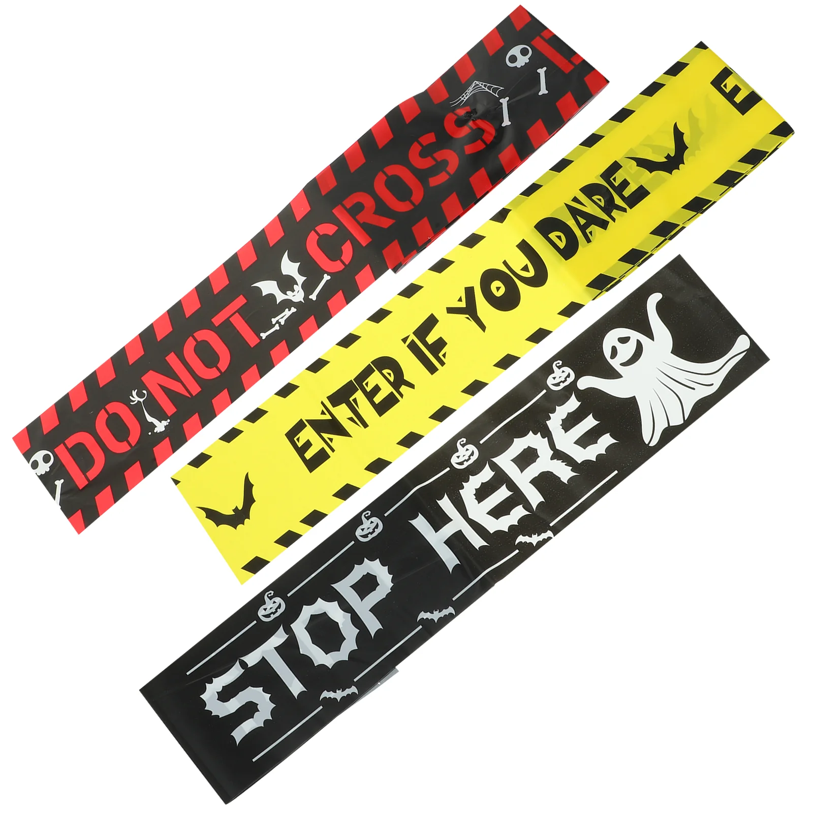 

3 Pcs Warning Tape Sign Isolation Halloween Party Supplies Caution Decor Decorations