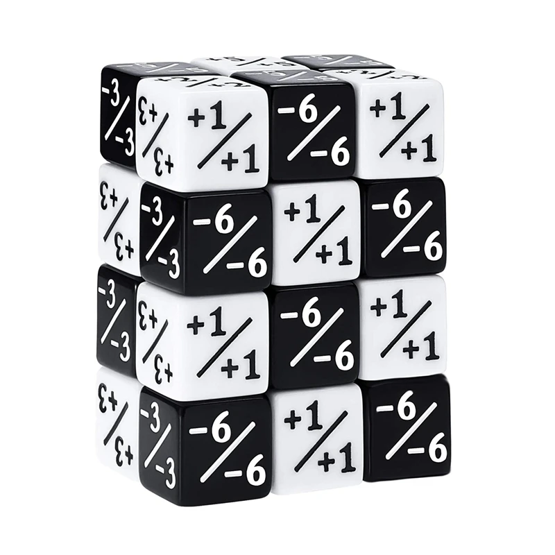 

Plus And Minus Dice Black And White Dice 1-6 Digital Addition And Subtraction Toy Dice D6 Dice For Card Gaming Accessory