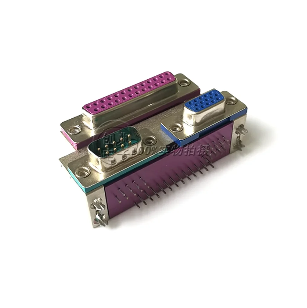 5 шт. тёмно-красный гнездовой разъем DR25 + тёмно-зеленый штекер DR9 тёмно-синий HDR15 19 05