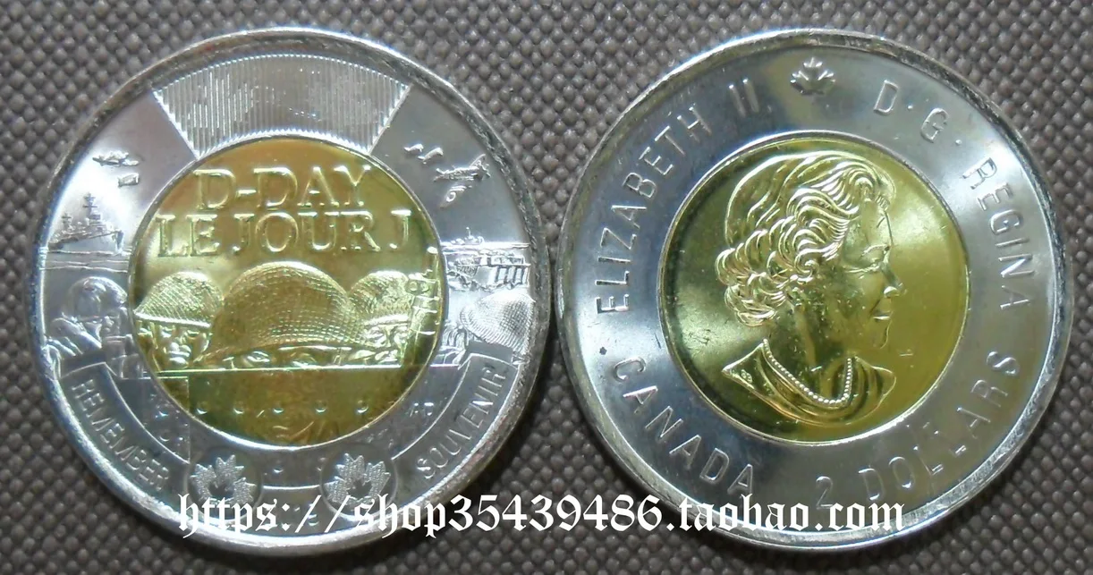 

Canada's 75 Th Anniversary of Normandy Landing in 2019, 2 Yuan, Two-Color Natural Color Commemorative Coin