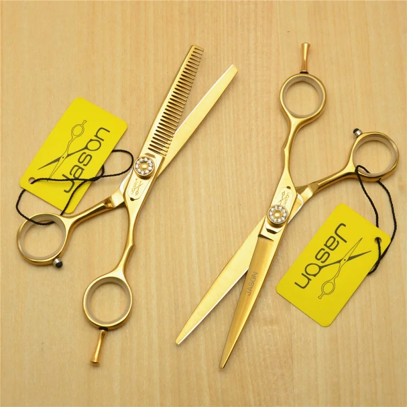 

5.5 inch Brand Jason 440C 62HRC Professional Human Hair Scissors Hairdressing Scissors Cutting Shears Thinning Scissors J1020