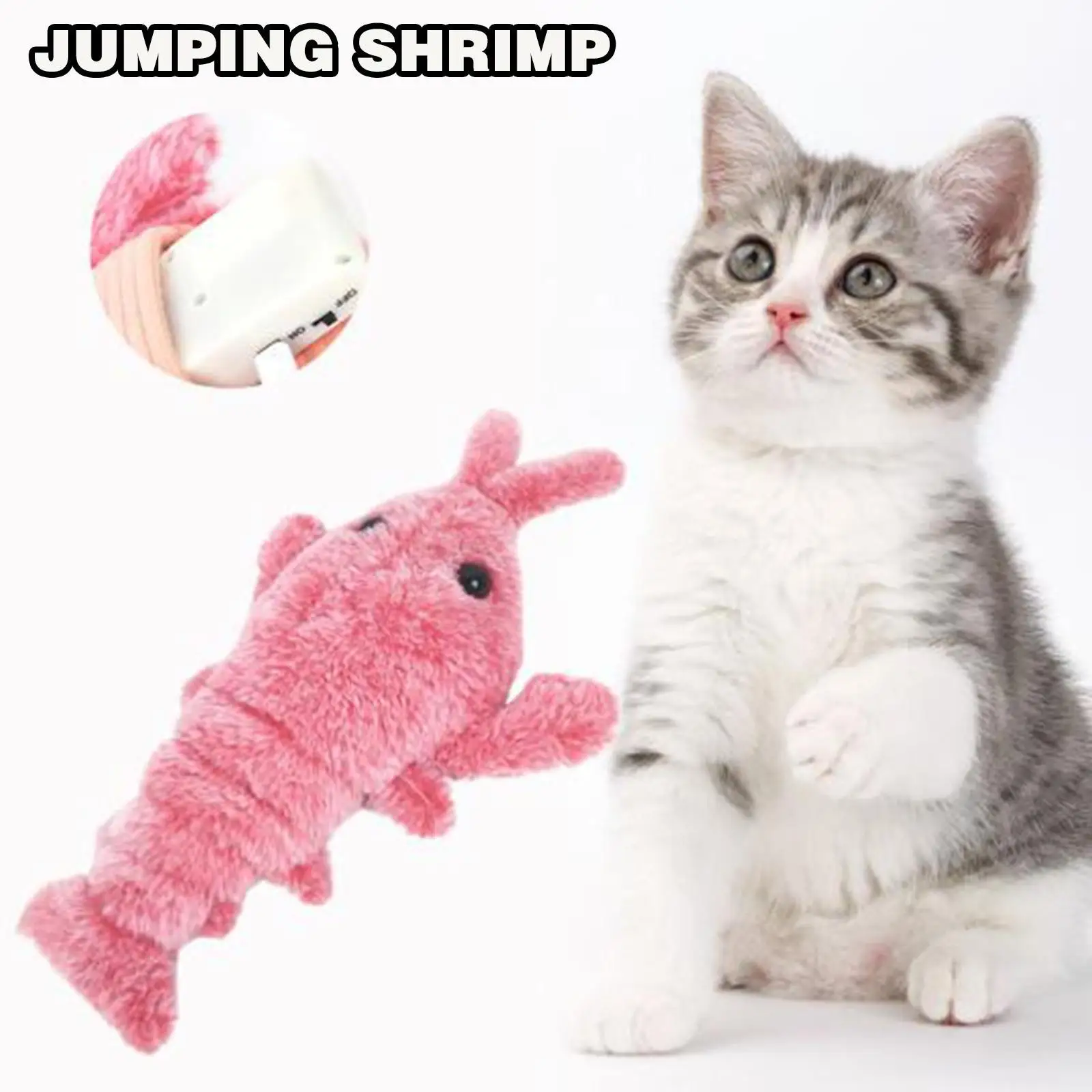 

Pet Electric Jumping Cat Toy Shrimp Moving Simulation Lobster Dancing Plush Toys For Pet Dog Cats Stuffed Animal Interactive Toy