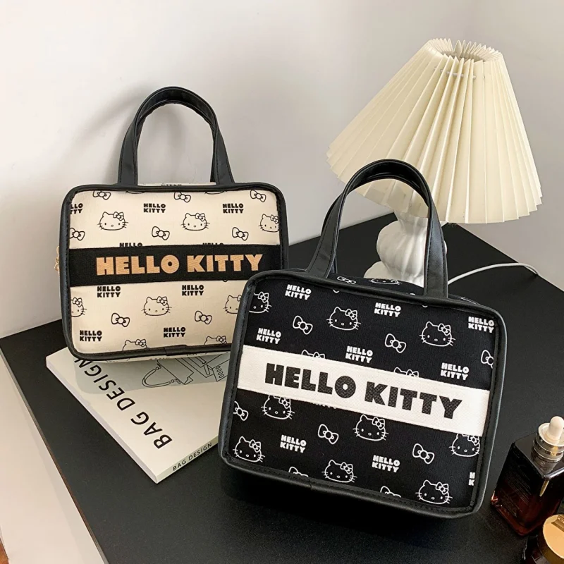 

Kawaii Sanrio Cosmetic Bag Cute Hellokittys Cartoon Large Capacity Portable Wash Bag Storage Bag Toy for Girls Gift