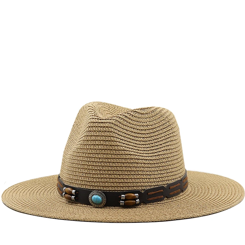 

Simple Vintage Panama Hat Men Straw Fedora Male Sun hat Women Summer Beach British Style Chapeau Jazz Trilby Cap Sombrero