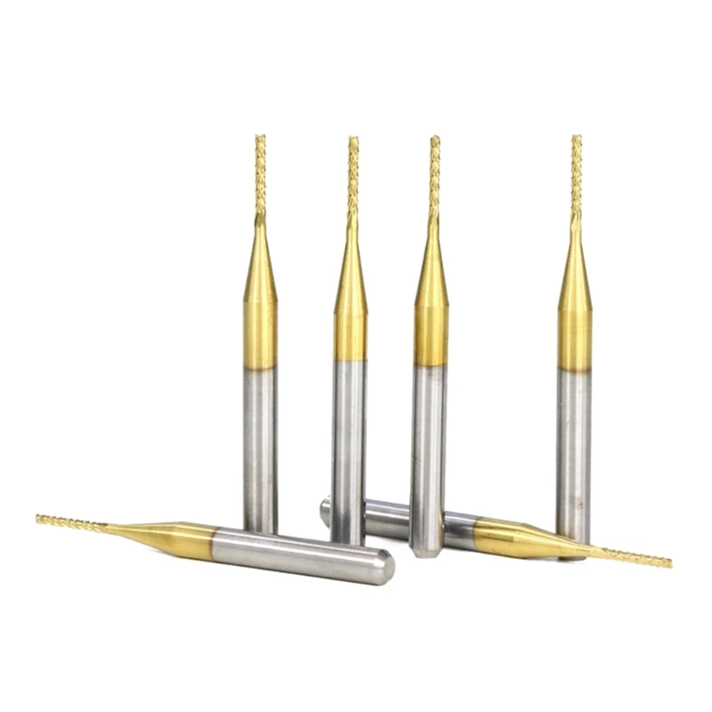 

Концевая микро-фреза 0,6-2 мм, гравировальное долото, 10 шт., хвостовик 3,175 мм, 1/8 дюйма, карбидная Концевая фреза с покрытием для печатных плат, Ф...