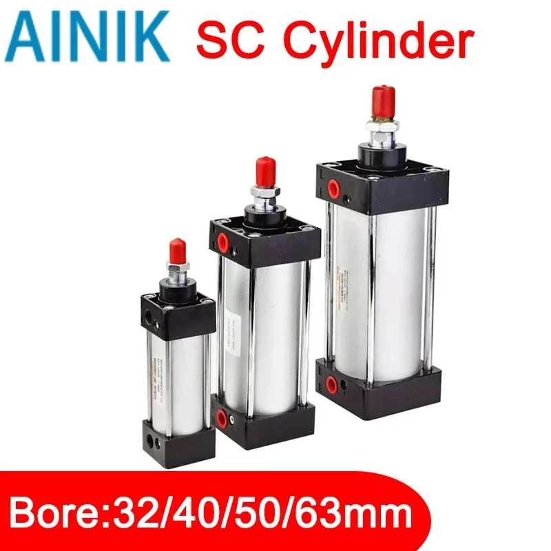 

Standard Pneumatic Cylinder SC32/40/50/63mm Stroke 25/50/75/100/200/300/1000mm Air Cylinders Double Acting Pneumatics Piston