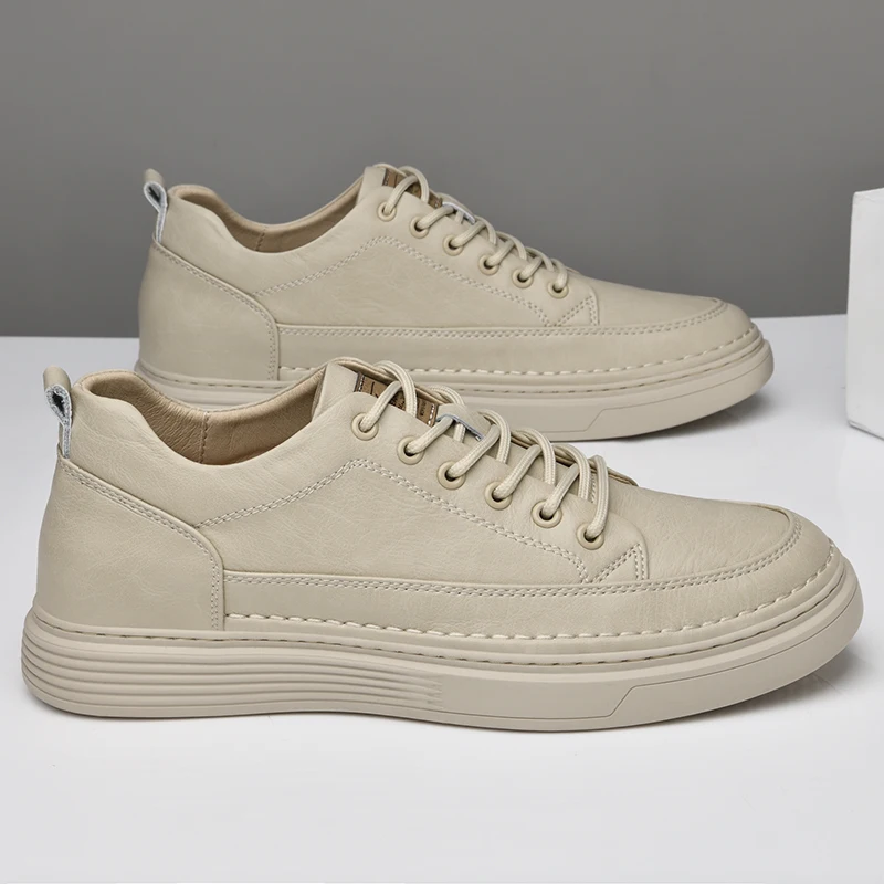 

Кроссовки мужские из натуральной кожи, роскошные брендовые, Повседневная Уличная обувь, дышащие, для скейтборда, на плоской вулканизированной подошве