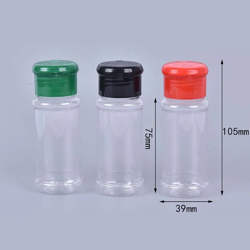 5 PCs Plastic Spice Salt Pepper Shakers Seasoning Jar Can Barbecue BBQ Condiment Vinegar Bottle