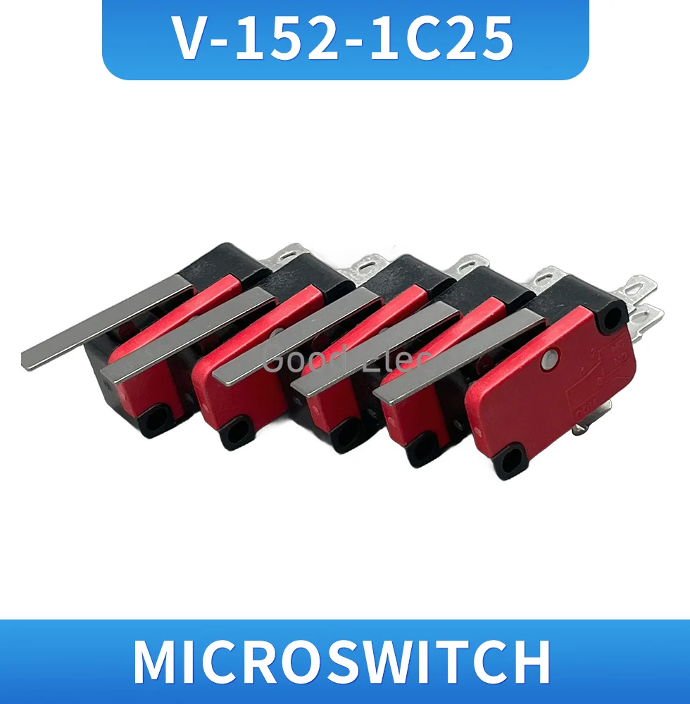 

V-152-1C25 SPDT 1NO 1NC, штырьковый разъем, короткая розетка, радиальный разъем