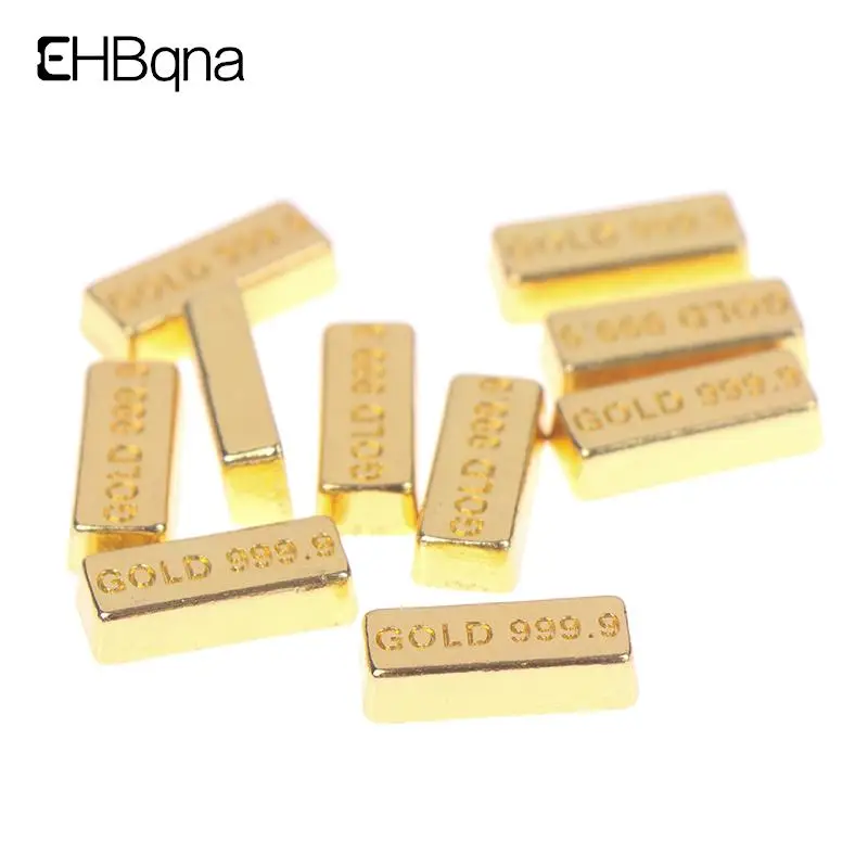 

Миниатюрная модель кукольного домика Ruyi 1:12, аксессуары для золотых листьев, медная монета, 10 шт., украшение для кукольного домика