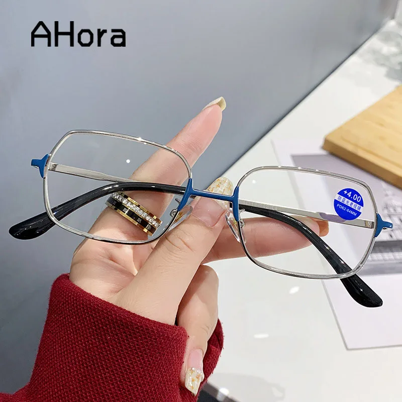 

Ahora Metal Full Frame Hyperopia Reading Glasses Women Blue Light Blocking Men Computer Presbyopic Eyeglasses Elder Oculos