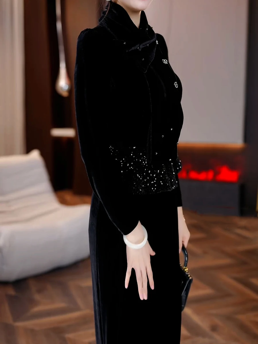 2024 зимнее утолщенное платье для всего тела миди высококачественная женская