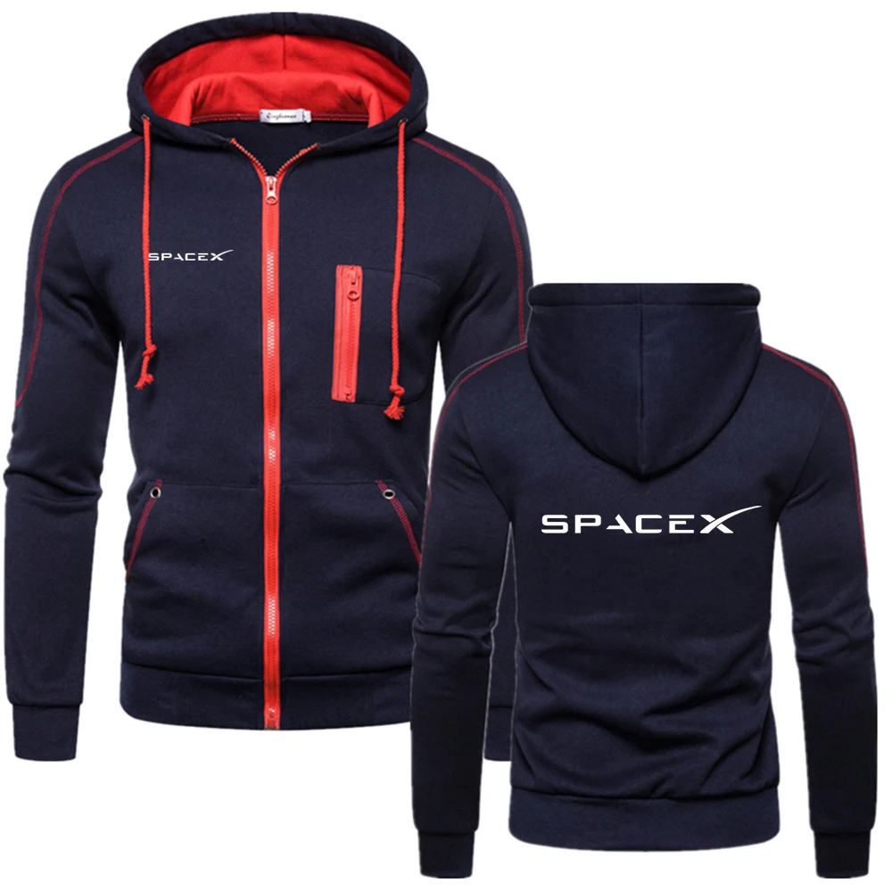 

Мужская толстовка с логотипом SpaceX Space X, уличная одежда, толстая флисовая толстовка с капюшоном, хлопковое пальто с принтом, весна-осень 2022