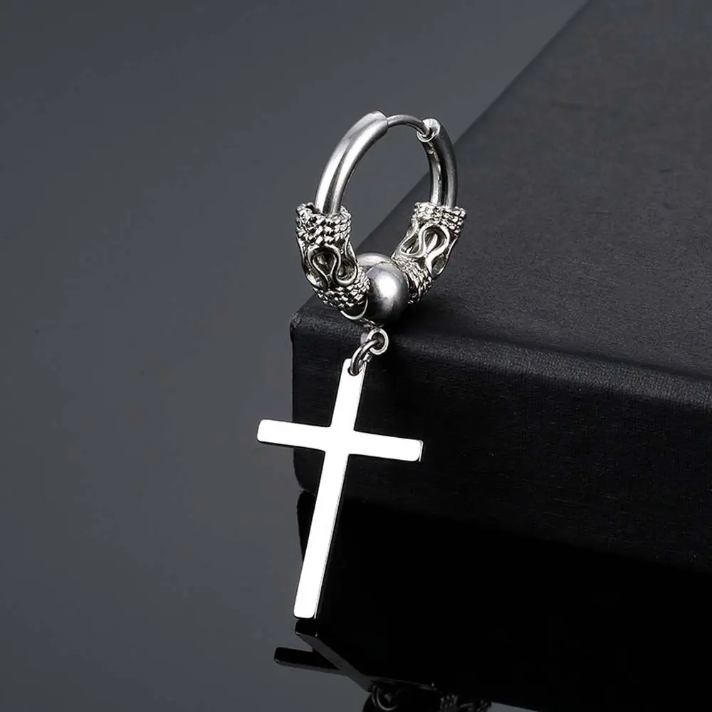 Элегантные круглые серьги-гвоздики в стиле панк-дракон из нержавеющей стали с