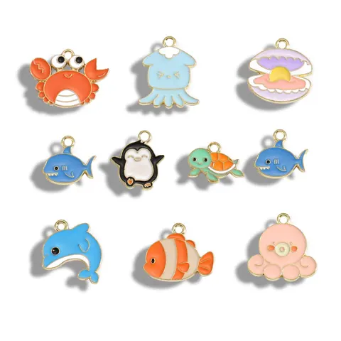 Сплавные подвески-талисманы YuenZ, дельфин, 5 шт.