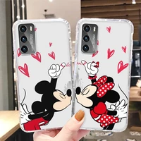 pink mickey minnie couple phone case for huawei p50 p40 p30 p20 lite 5g nova y70 plus 9 se pro 5t y9s y9 prime y6 transparent
