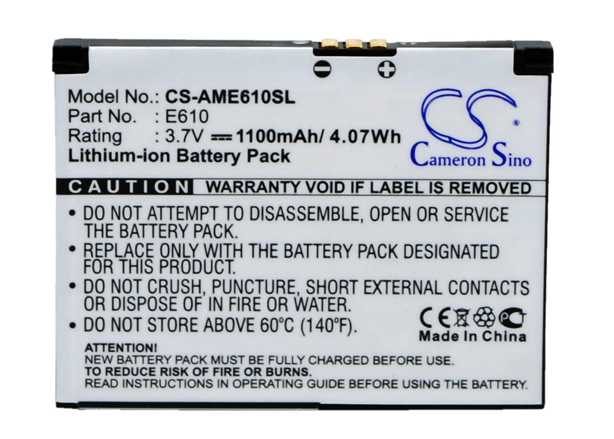 

CS 1100mAh battery for AMOI E610 E610