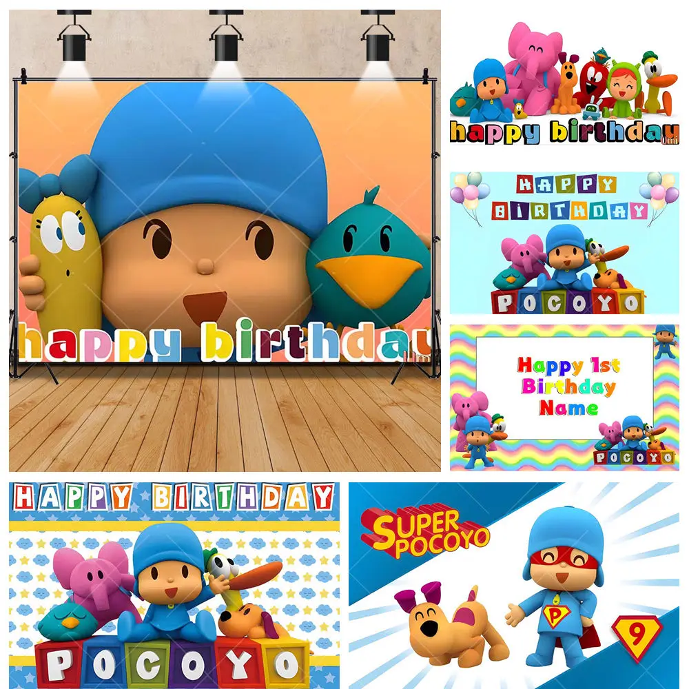 Umi-Affiche Blue Pocoyoed тематическая игра для детей и девочек день рождения мультяшный фон