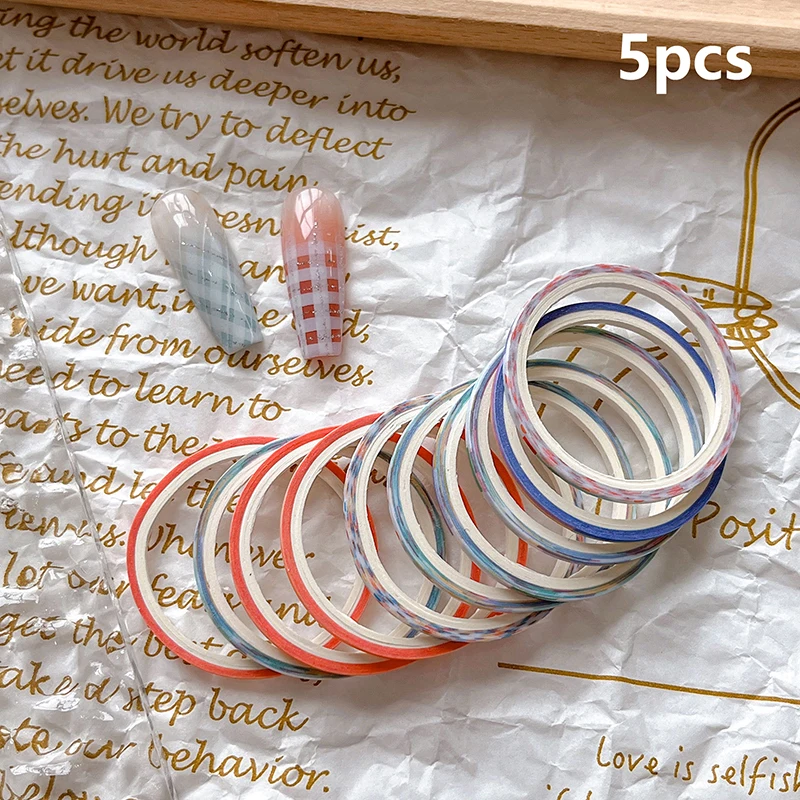 5 рулонов лента для нанесения полос ногтей 3 м