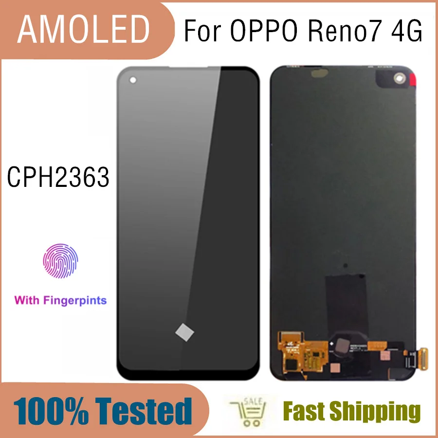 

ЖК-дисплей 6,4 дюйма AMOLED для OPPO Reno7 CPH2363, Замена ЖК-экрана для OPPO Reno7