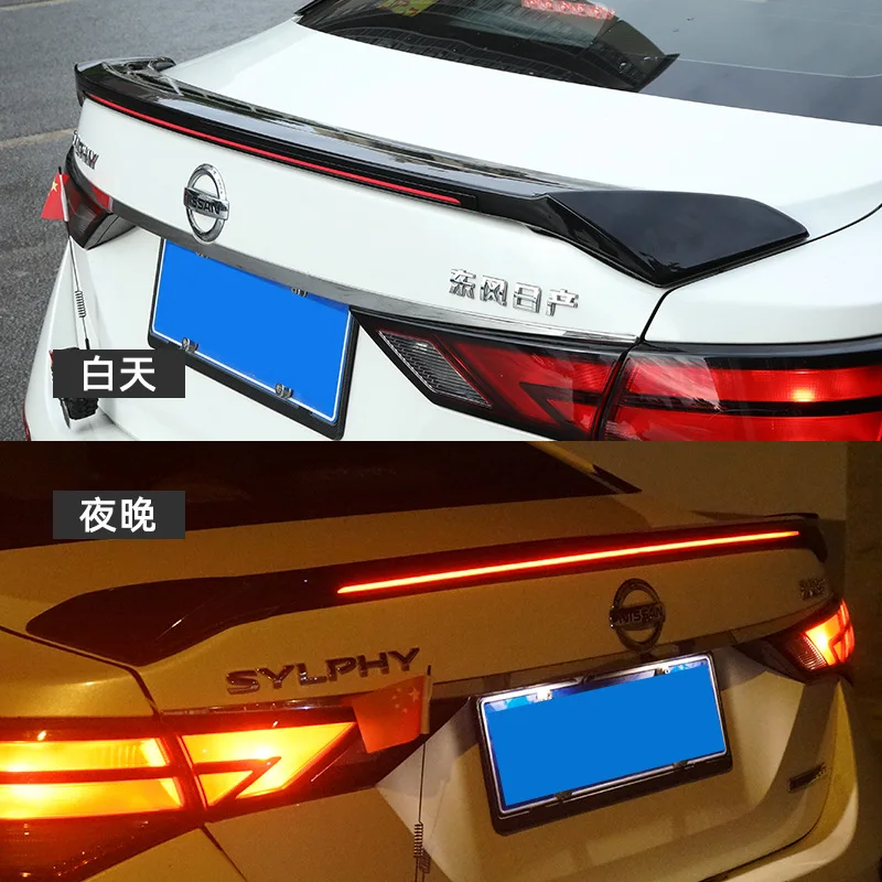 

Compatible With Nissan Sentra 2020Year Spoiler Accessories ABS Plastic Material Rear Trunk Wing Light Glossy Black