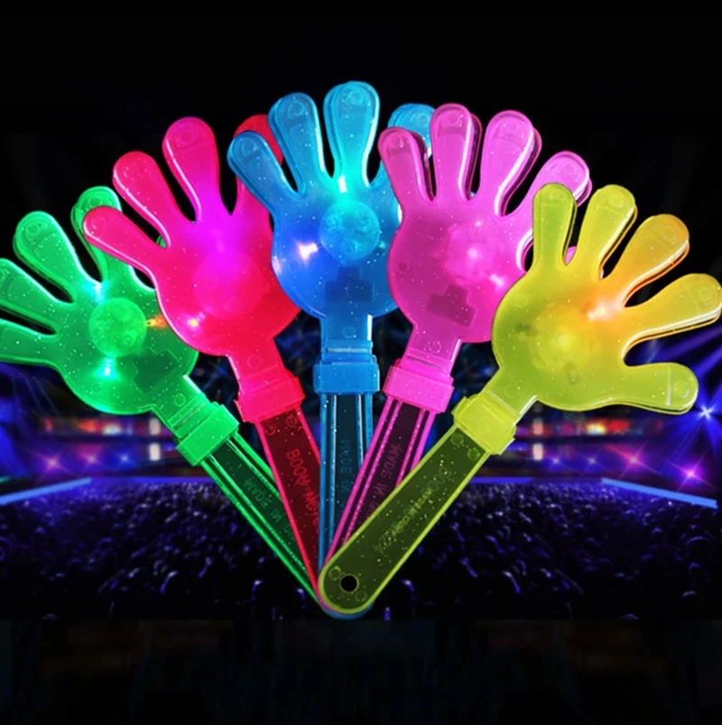 Applause Props Led Light Clap Hands Palms Shoot Kids Toy Party Favors Rattle Plastic Halloween Decor