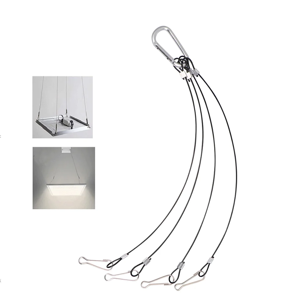 

10pcs Practical Wire Rope Hook Durable Hanging Kit Rope LED Light Hanger Rope for Grow Light (1mm Thick 300mm Long)