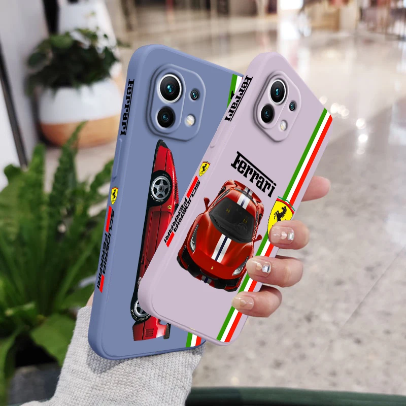 

Luxury Sports Ferrari Cool For Xiaomi Poco X4 X3 F4 F3 NFC M5 M4 M3 GT S Pro 4G 5G Liquid Left Rope Phone Case Cover