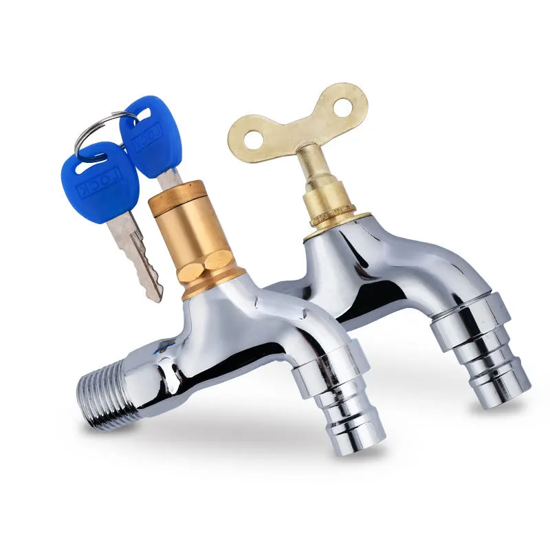 

Смеситель для стиральной машины с уличным ключом, 4-точечная быстрооткидная насадка, настенный кран для швабры и бассейна