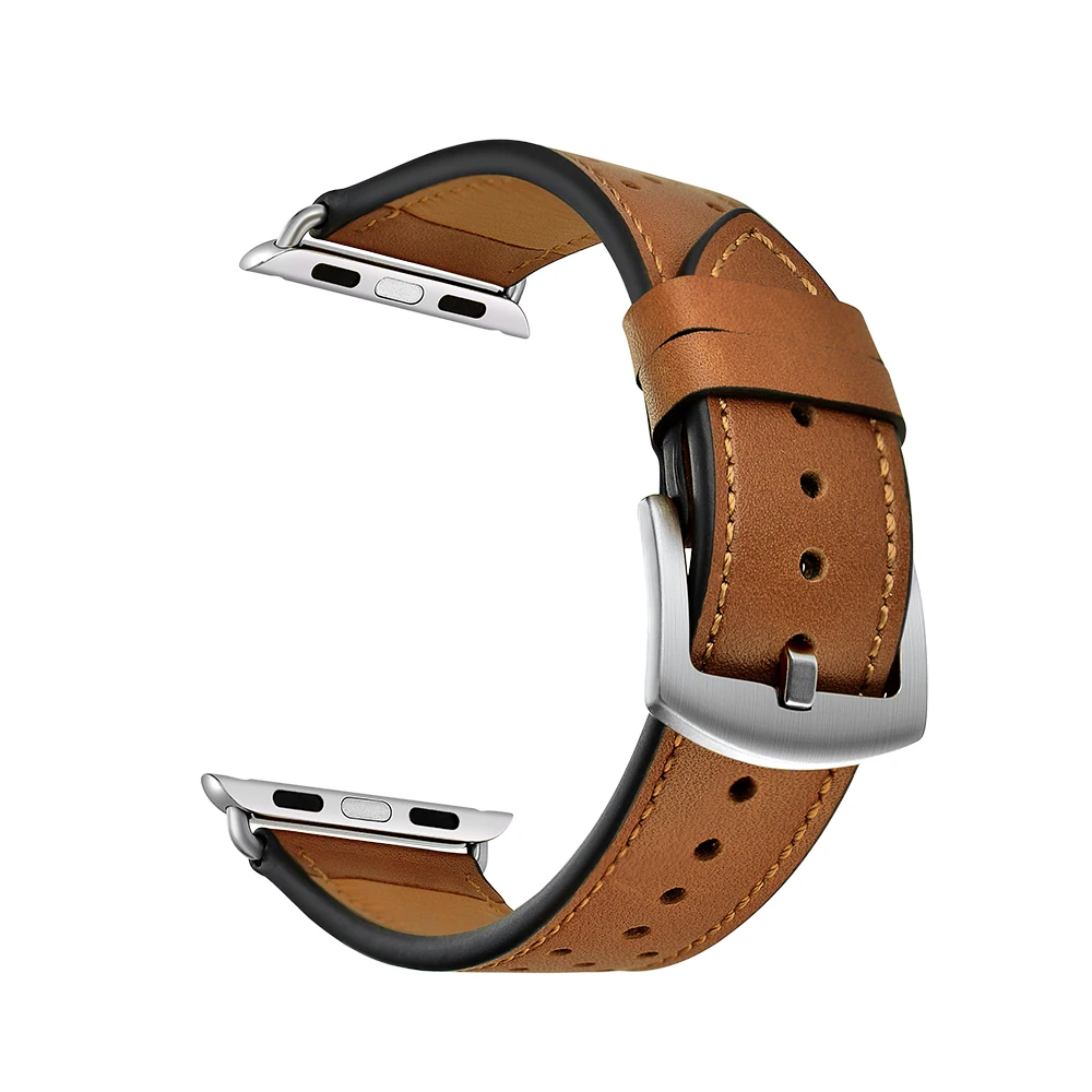 Genuine Leather strap For Apple Watch Band 45mm 41mm 44mm 40mm 42mm/38mm iwatch Series 7 6 5 4 3 se Crazy Horse pattern bracelet