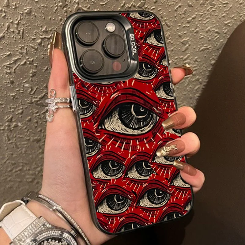 Жуткий страшный лазерный чехол с красным глазом для VIVO Y15S Y16 Y17S Y21 Y22S Y27 Y50 Y91 Y93 V23 V25