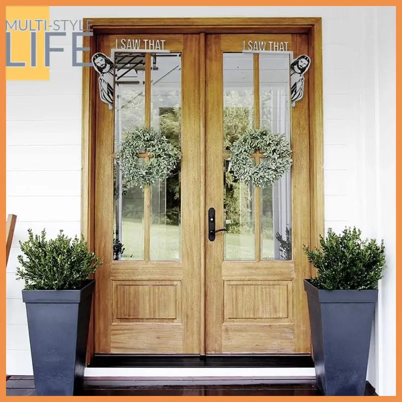 

Sturdy I Saw That Jesus Frame Decoration Clear Pattern Frame Ornaments Practical Classic christmas Door Corner Home Decor