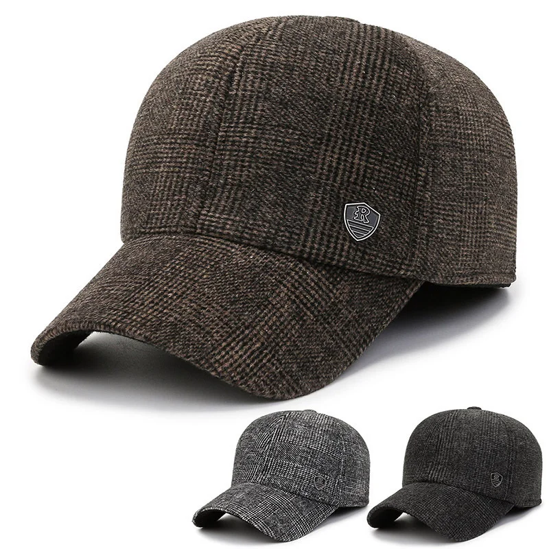 

Elderly hat men's winter middle-aged and elderly flat hat men's autumn and winter warm father's old man's ear protective cap