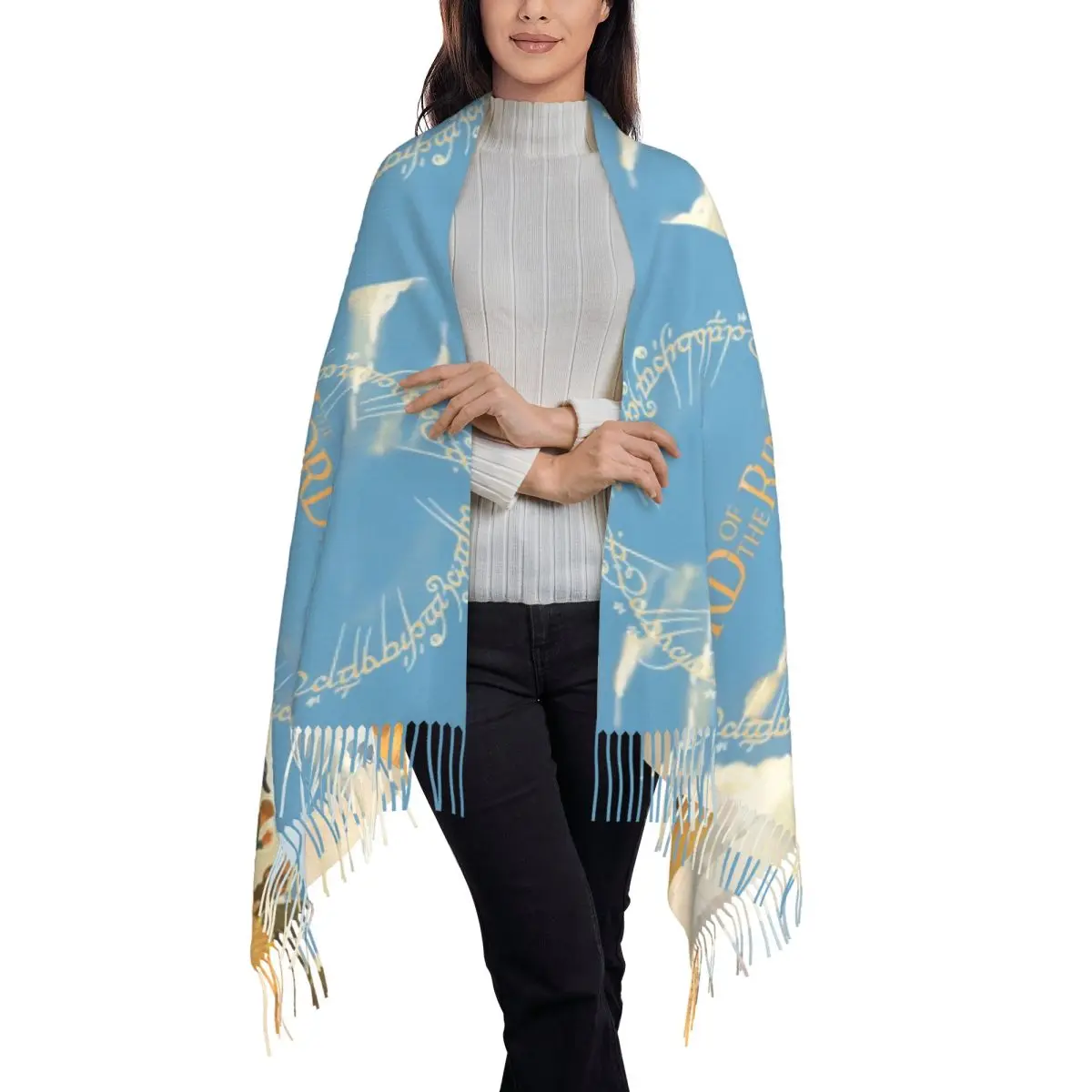 Теплый мягкий шарф осенний L-Lords Of The R-Rings шали Wrpas новый дизайн Bufanda Mujer мужские и