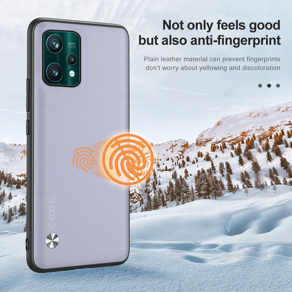 for realme 9 pro plus case plain skin leather protect phone cover realem9 9pro realmy realmi 9 pro 5g silicone shockproof coque free global shipping