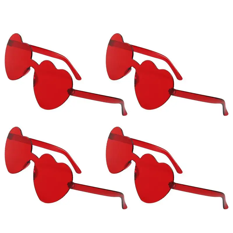 Солнцезащитные очки в форме сердца для вечеринки без оправы забавные цветные