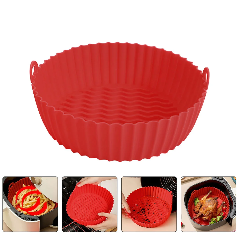 

Fryer Air Silicone Basket Liner Liners Oven Pot Baking Accessories Pan Paper Parchmentround Reusable Tray Kitchen Non Bowl