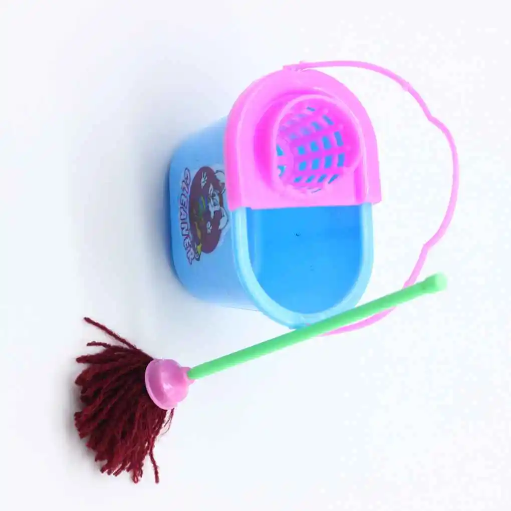 

9PCS/Set Household Girl Dolls Toys Cleaning Tools Kit Children Plastic Simulation Furniture Cleaner Set Mini Doll Accessories